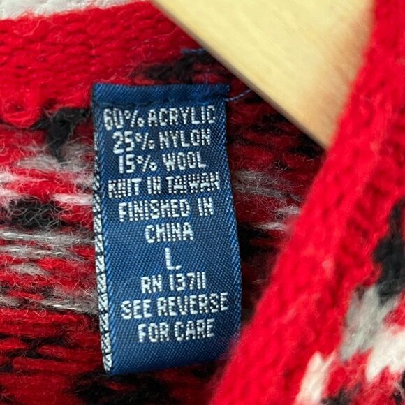Karen Scott Patterned Fair Isle Sweater Wool Blend Size Large - Picture 12 of 13